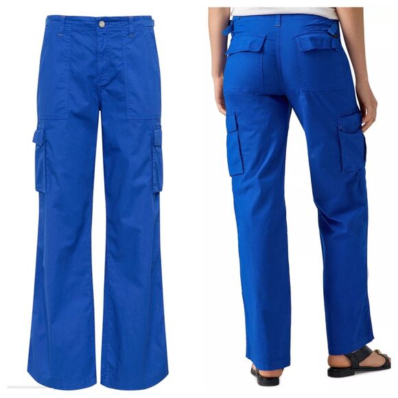 NEW Sanctuary Womens Reissue Cargo Pants Ocean Blue Straight Leg Size M $119 - Picture 1 of 9